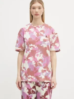 A Bathing Ape t-shirt bawełniany Map Camo Oversized damski kolor różowy 1L30209001