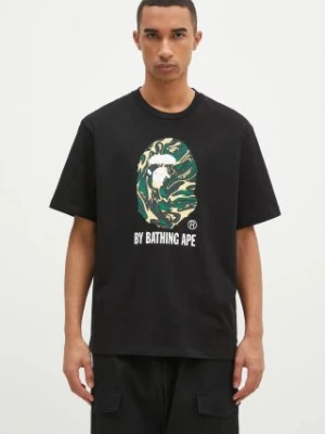 A Bathing Ape t-shirt bawełniany Marbling Camo By Bathing Ape Relaxed Fit męski kolor czarny z nadrukiem 1K80110323