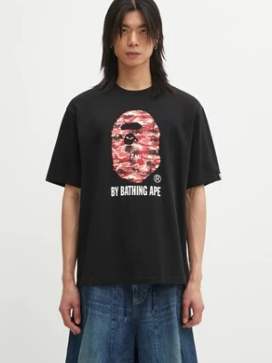 A Bathing Ape t-shirt bawełniany Palm Tree Camo męski kolor czarny z nadrukiem 1L30110341