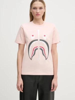 A Bathing Ape t-shirt bawełniany SHARK TEE damski kolor pomarańczowy 1K80210003