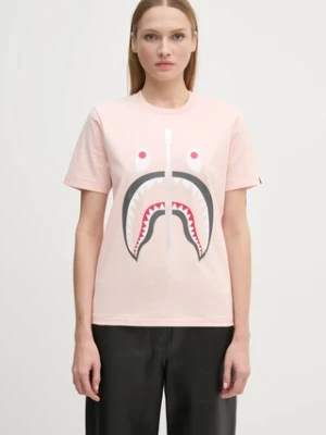A Bathing Ape t-shirt bawełniany SHARK TEE damski kolor różowy 1K80210003