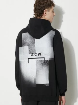 A-COLD-WALL* bluza bawełniana Brutalist Hoodie męska kolor czarny z kapturem z nadrukiem ACWMW094-BONE