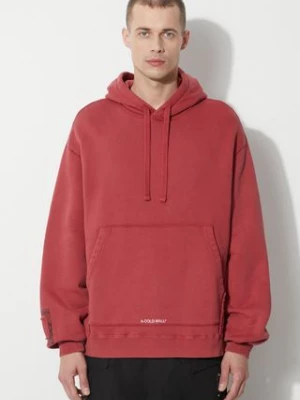 A-COLD-WALL* bluza bawełniana Cubist Hoodie męska kolor bordowy z kapturem z aplikacją ACWMW173