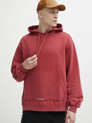 A-COLD-WALL* bluza bawełniana Cubist Hoodie męska kolor bordowy z kapturem z aplikacją ACWMW173