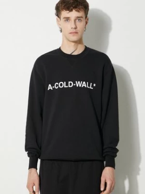 A-COLD-WALL* bluza bawełniana Essential Logo Crewneck męska kolor czarny z nadrukiem ACWMW082.-LIGHTORANG