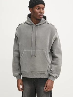 Zdjęcie produktu A-COLD-WALL* bluza bawełniana Facade Hoodie męska kolor szary z kapturem gładka ACWMW200
