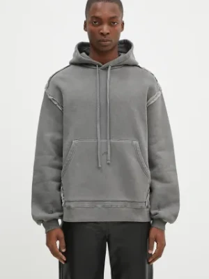 A-COLD-WALL* bluza bawełniana Facade Hoodie męska kolor szary z kapturem gładka ACWMW200