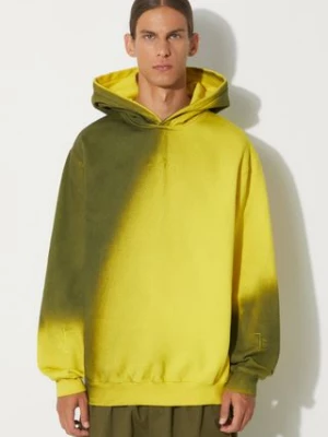 A-COLD-WALL* bluza bawełniana Gradient Hoodie męska kolor żółty z kapturem wzorzysta ACWMW100-YELLOW