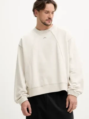A-COLD-WALL* bluza bawełniana męska kolor beżowy z nadrukiem ACWMW198