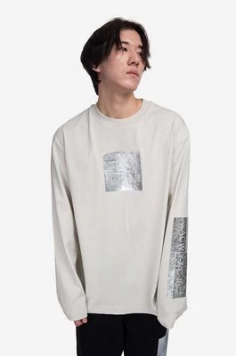 A-COLD-WALL* longsleeve bawełniany Foil Grid LS T-Shirt kolor szary z nadrukiem ACWMTS111-BONE