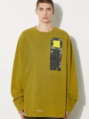 A-COLD-WALL* longsleeve bawełniany Relaxed Cubist LS T-shirt kolor zielony z nadrukiem ACWMTS098-MOSSGREEN