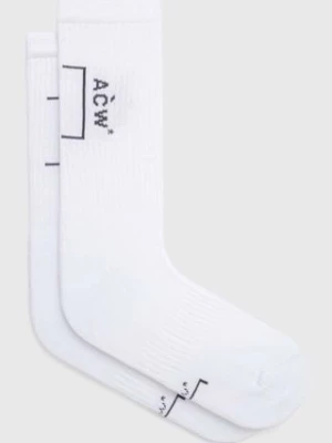 A-COLD-WALL* skarpetki BRACKET SOCK męskie kolor biały ACWMSK034C