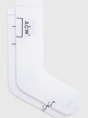 A-COLD-WALL* skarpetki BRACKET SOCK męskie kolor biały ACWMSK034C