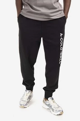 A-COLD-WALL* spodnie dresowe bawełniane Essential Logo Sweatpants kolor czarny z nadrukiem ACWMB148.-BLACK