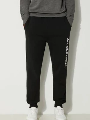 A-COLD-WALL* spodnie dresowe bawełniane Essential Logo Sweatpants kolor czarny z nadrukiem ACWMB148.-BLACK