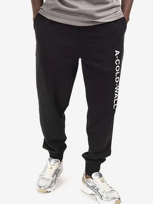 A-COLD-WALL* spodnie dresowe bawełniane Essential Logo Sweatpants kolor czarny z nadrukiem ACWMB148.-BLACK