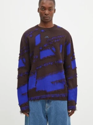 A-COLD-WALL* sweter wełniany Frontage Knit Crewneck męski kolor fioletowy ACWMK169