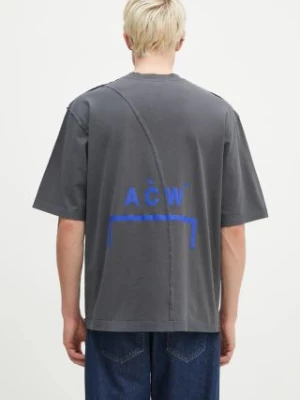 A-COLD-WALL* t-shirt bawełniany Aspect męski kolor szary z aplikacją ACWMTS199