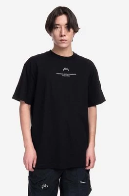 A-COLD-WALL* t-shirt bawełniany Brutalist SS T-Shirt kolor czarny z nadrukiem ACWMTS103-BONE