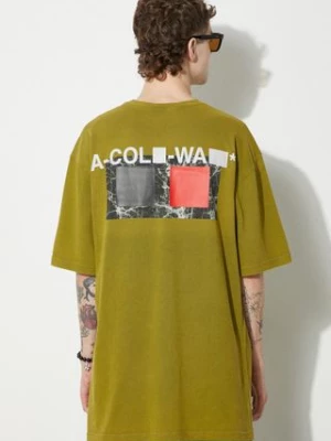 A-COLD-WALL* t-shirt bawełniany kolor zielony wzorzysty ACWMTS097-COLDGREY