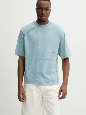 A-COLD-WALL* t-shirt bawełniany męski kolor niebieski z aplikacją ACWMTS208
