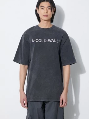 A-COLD-WALL* t-shirt bawełniany Overdye Logo T-Shirt męski kolor czarny z nadrukiem ACWMTS186