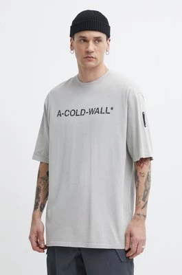 A-COLD-WALL* t-shirt bawełniany Overdye Logo T-Shirt męski kolor szary z nadrukiem ACWMTS186