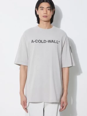 A-COLD-WALL* t-shirt bawełniany Overdye Logo T-Shirt męski kolor szary z nadrukiem ACWMTS186