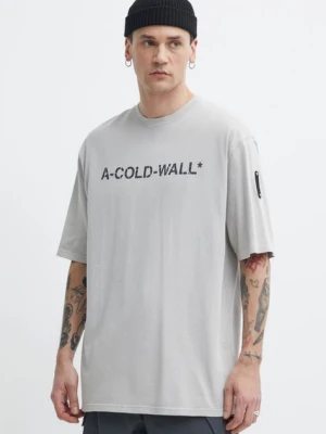 A-COLD-WALL* t-shirt bawełniany Overdye Logo T-Shirt męski kolor szary z nadrukiem ACWMTS186