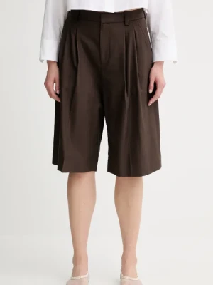 A.L.C. szorty Charlie damskie kolor brązowy gładkie high waist 2PANT01171