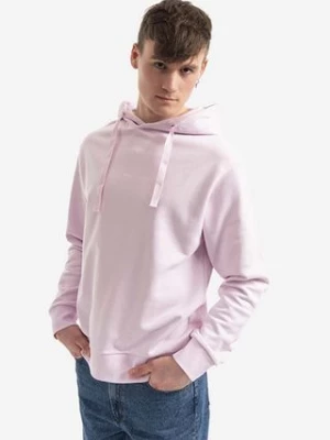 A.P.C. bluza bawełniana A.P.C. Hoodie Larry męska kolor różowy z kapturem gładka COEIP.H27622-ROSEPALE