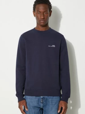 A.P.C. bluza bawełniana Bluza A.P.C. Sweat Item męska kolor granatowy gładka COEAS.H27608-DARKNAVY
