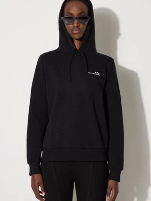 A.P.C. bluza bawełniana Hoodie Item F damska kolor czarny z kapturem gładka COEAS.F27674-PECHE