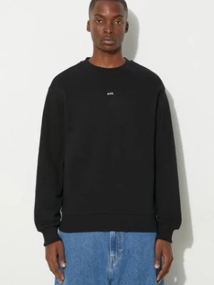 A.P.C. bluza bawełniana sweat boxy micro logo GOTS męska kolor czarny gładka COHBX.H27910