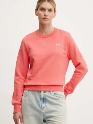 A.P.C. bluza bawełniana sweat boxy petit vpc pomarańczowy