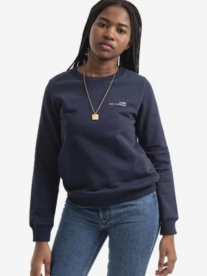 A.P.C. bluza bawełniana Sweat Item F granatowy