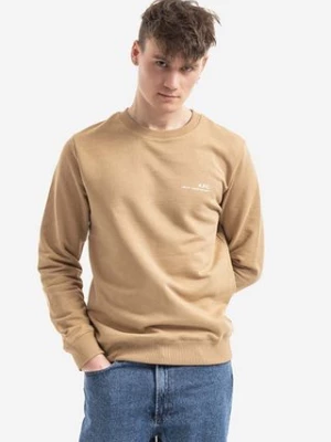 A.P.C. bluza bawełniana Sweat Item męska kolor beżowy gładka COEAS.H27608-DARKNAVY
