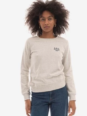 A.P.C. bluza bawełniana Sweat Skye damska kolor beżowy gładka COEZD.F27700-OFFWHITE