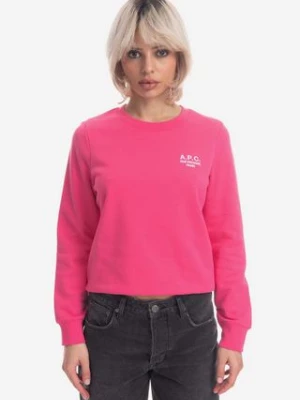 A.P.C. bluza bawełniana Sweat Skye damska kolor różowy gładka COEZD.F27700-OFFWHITE