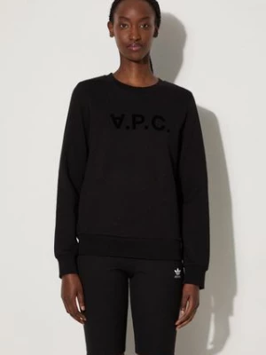 A.P.C. bluza bawełniana Sweat Viva damska kolor czarny