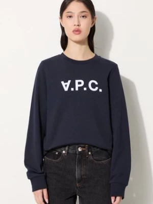 A.P.C. bluza bawełniana Sweat Viva damska kolor granatowy