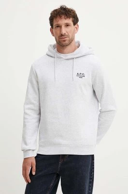 A.P.C. bluza hoodie standard rue madame GOTS kolor szary z kapturem melanżowa COHBV.M27914