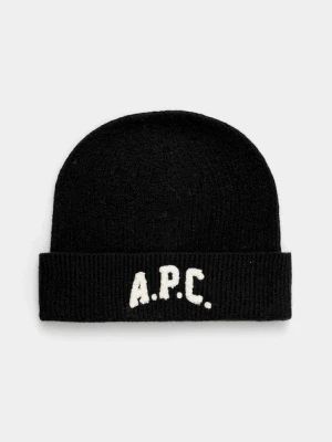 A.P.C. czapka wełniana bonnet axel kolor czarny WVBDK.M25111