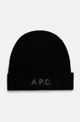 A.P.C. czapka wełniana bonnet harry kolor czarny wełniana WVBDK.M25085