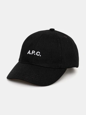 A.P.C. czapka z daszkiem casquette charlie kolor czarny COZZS.M24069