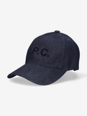 A.P.C. czapka z daszkiem Casquette Eden kolor granatowy z aplikacją COCSX.M24090-INDIGO