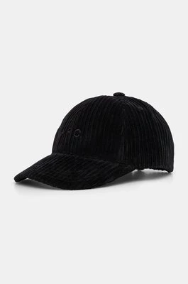 A.P.C. czapka z daszkiem sztruksowa casquette charlie kolor czarny gładka COEZQ.M24069