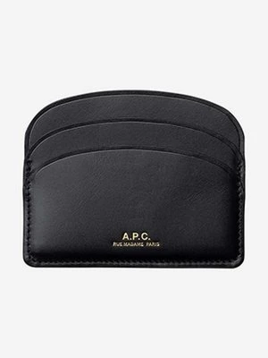 A.P.C. etui na karty skórzane kolor czarny PXAWV.F63270-BLACK