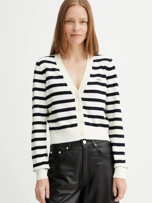 A.P.C. kardigan bawełniany cardigan gaelle damski kolor beżowy lekki COGDK.F22312