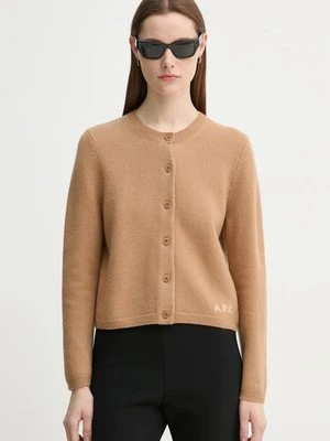 A.P.C. kardigan wełniany cardigan mila kolor brązowy WVBDK.F22301